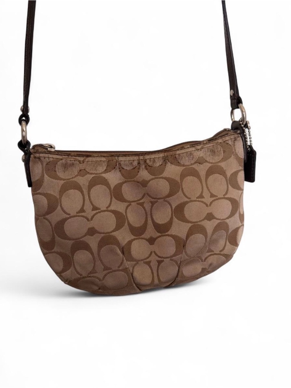 Coach Brown Signature Jacquard Small Crossbody